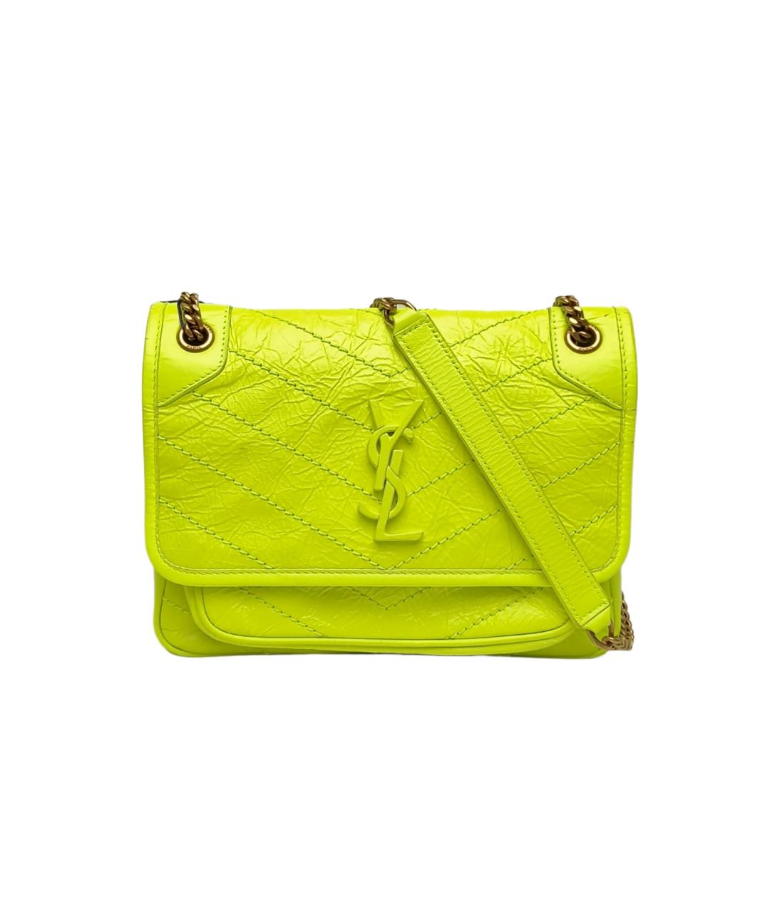 SAINT LAURENT Желтая кожаная сумка через плечо, фото 1