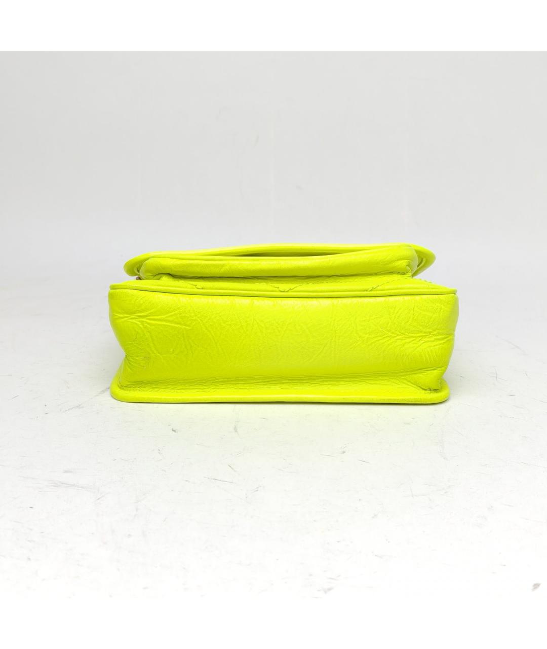 SAINT LAURENT Желтая кожаная сумка через плечо, фото 6