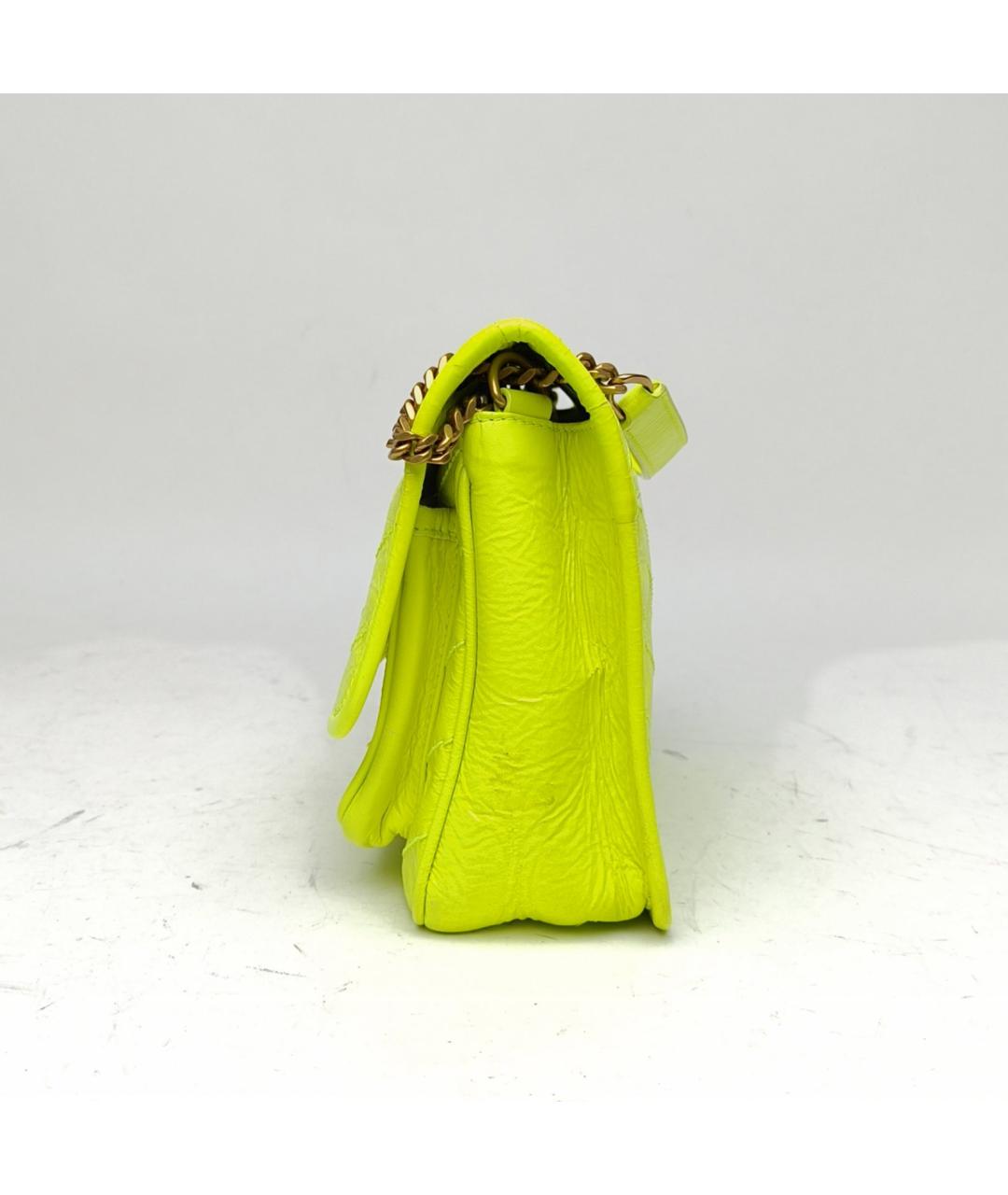 SAINT LAURENT Желтая кожаная сумка через плечо, фото 3