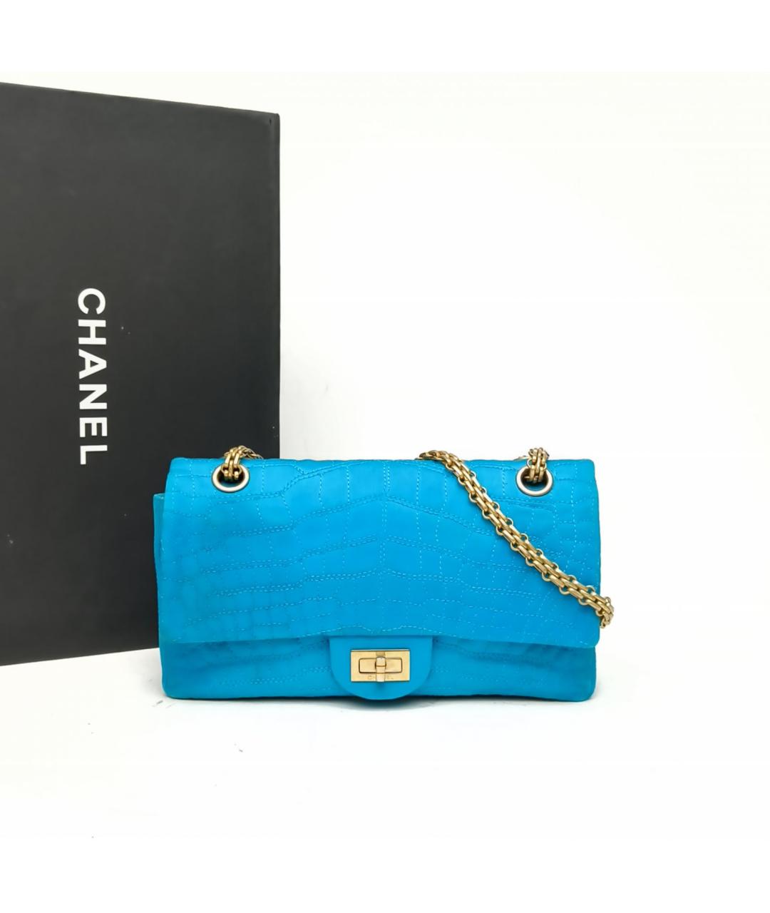CHANEL Синяя кожаная сумка через плечо, фото 9
