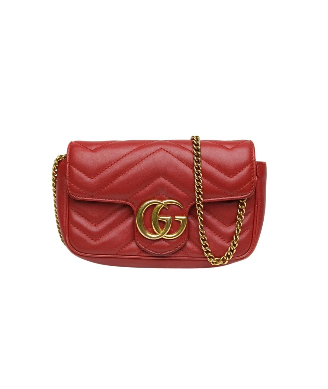 GUCCI Красная кожаная сумка через плечо, фото 10