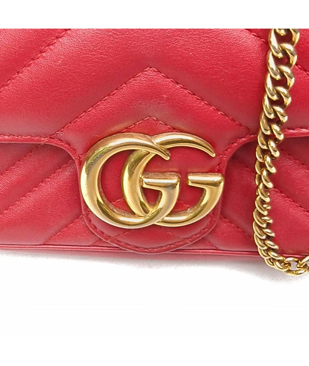 GUCCI Красная кожаная сумка через плечо, фото 7