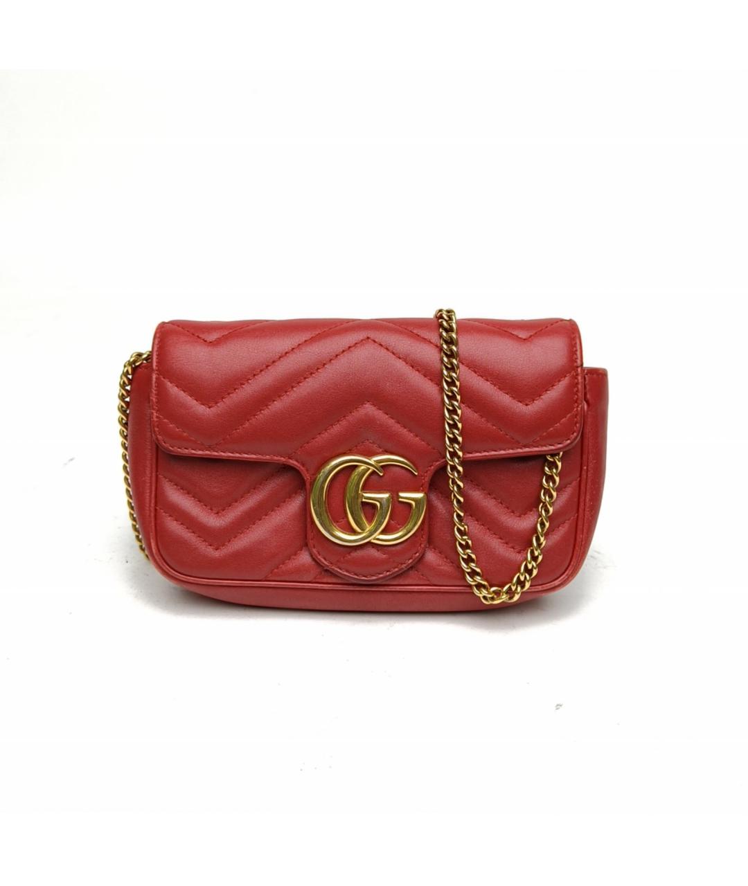 GUCCI Красная кожаная сумка через плечо, фото 2