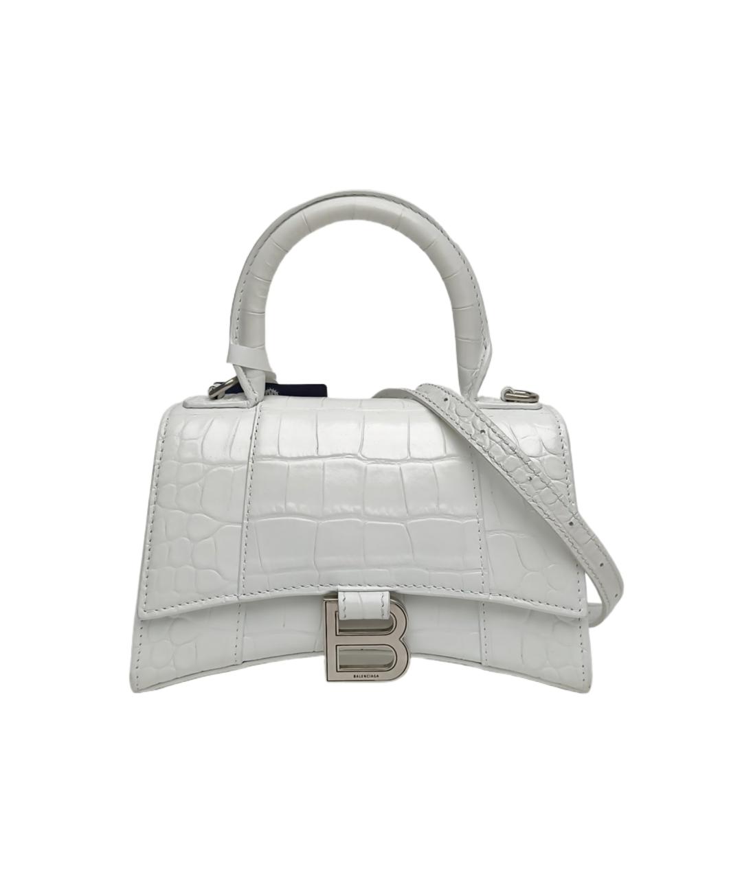 BALENCIAGA Белая сумка через плечо из экзотической кожи, фото 1