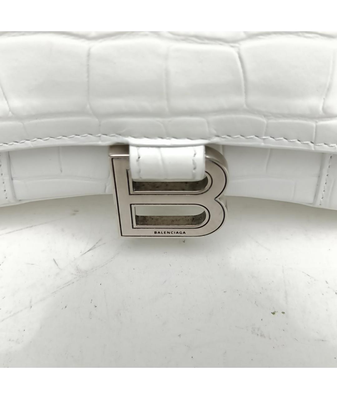 BALENCIAGA Белая сумка через плечо из экзотической кожи, фото 4