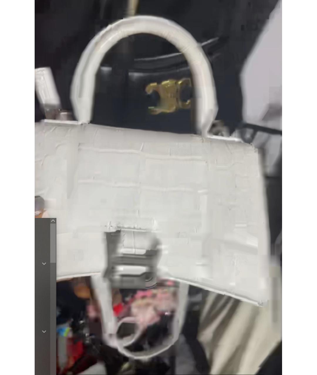 BALENCIAGA Белая сумка через плечо из экзотической кожи, фото 9