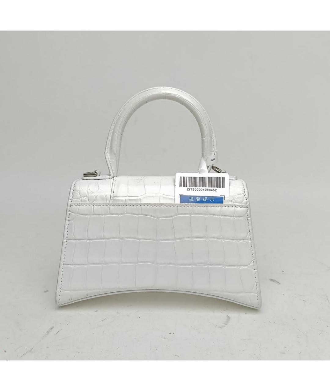 BALENCIAGA Белая сумка через плечо из экзотической кожи, фото 8