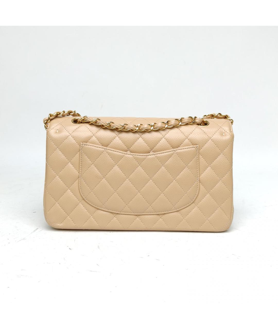 CHANEL Бежевая кожаная сумка через плечо, фото 4