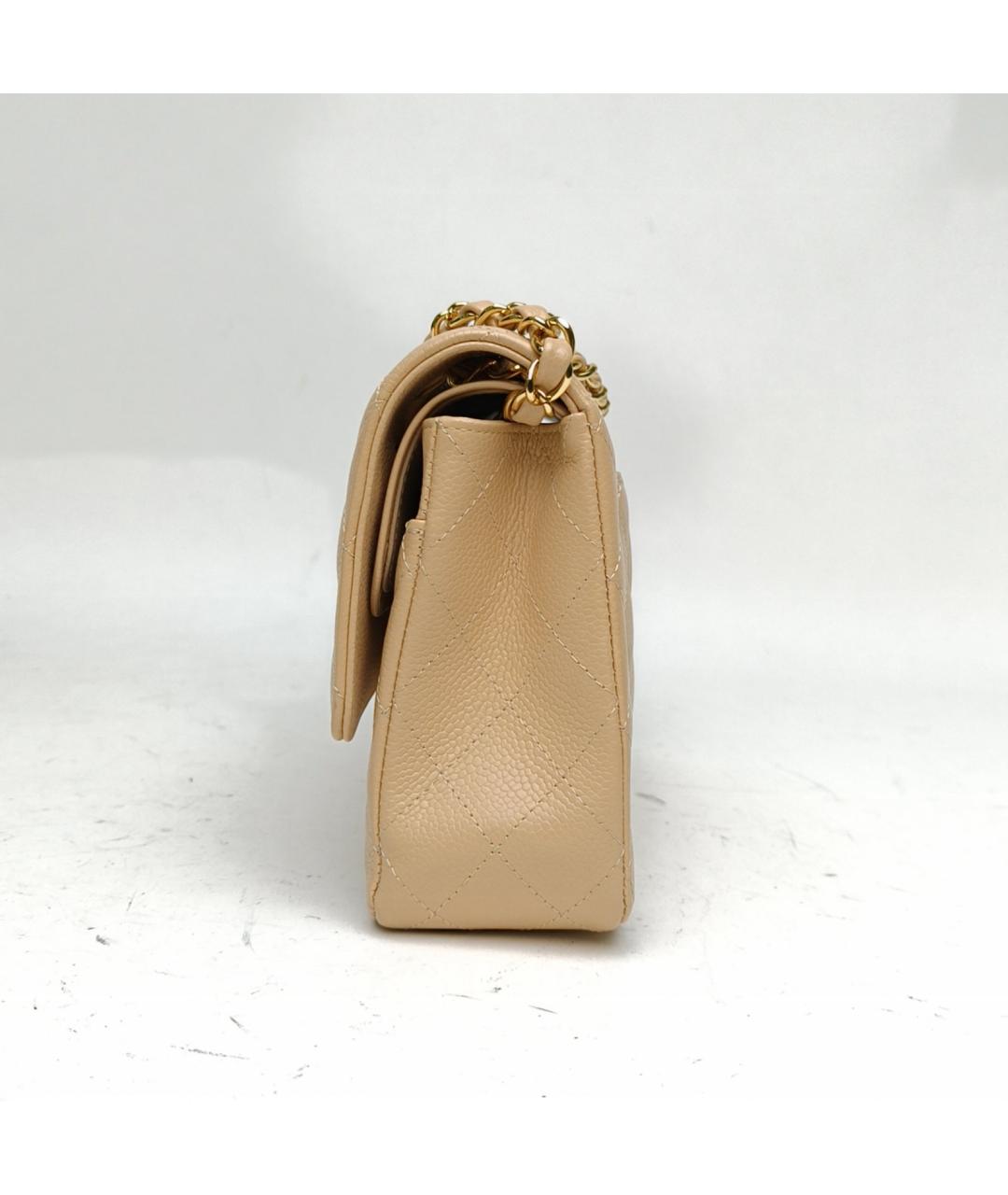 CHANEL Бежевая кожаная сумка через плечо, фото 3