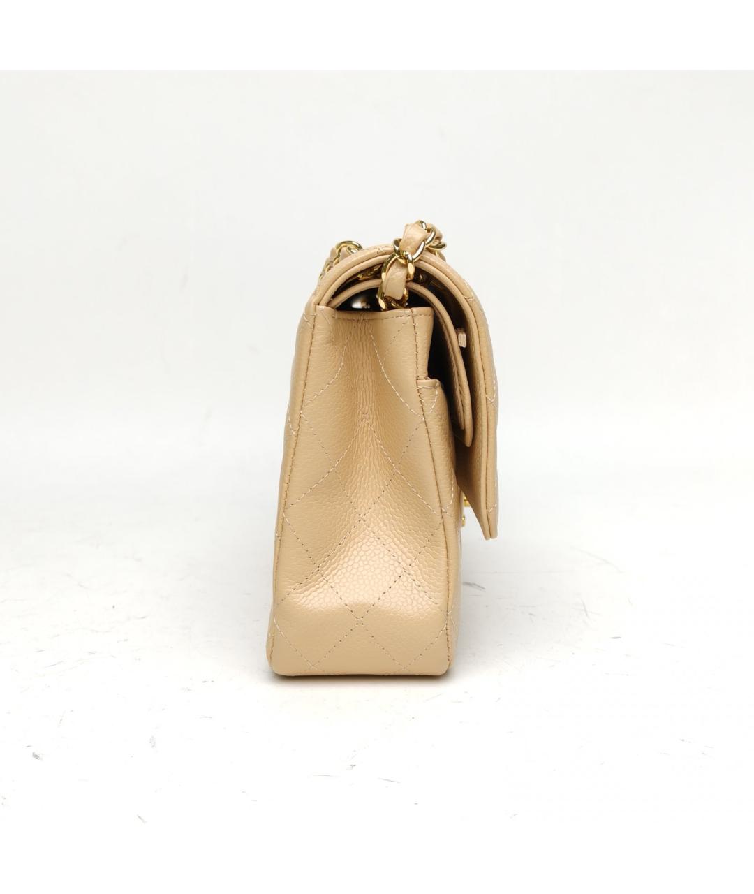 CHANEL Бежевая кожаная сумка через плечо, фото 5