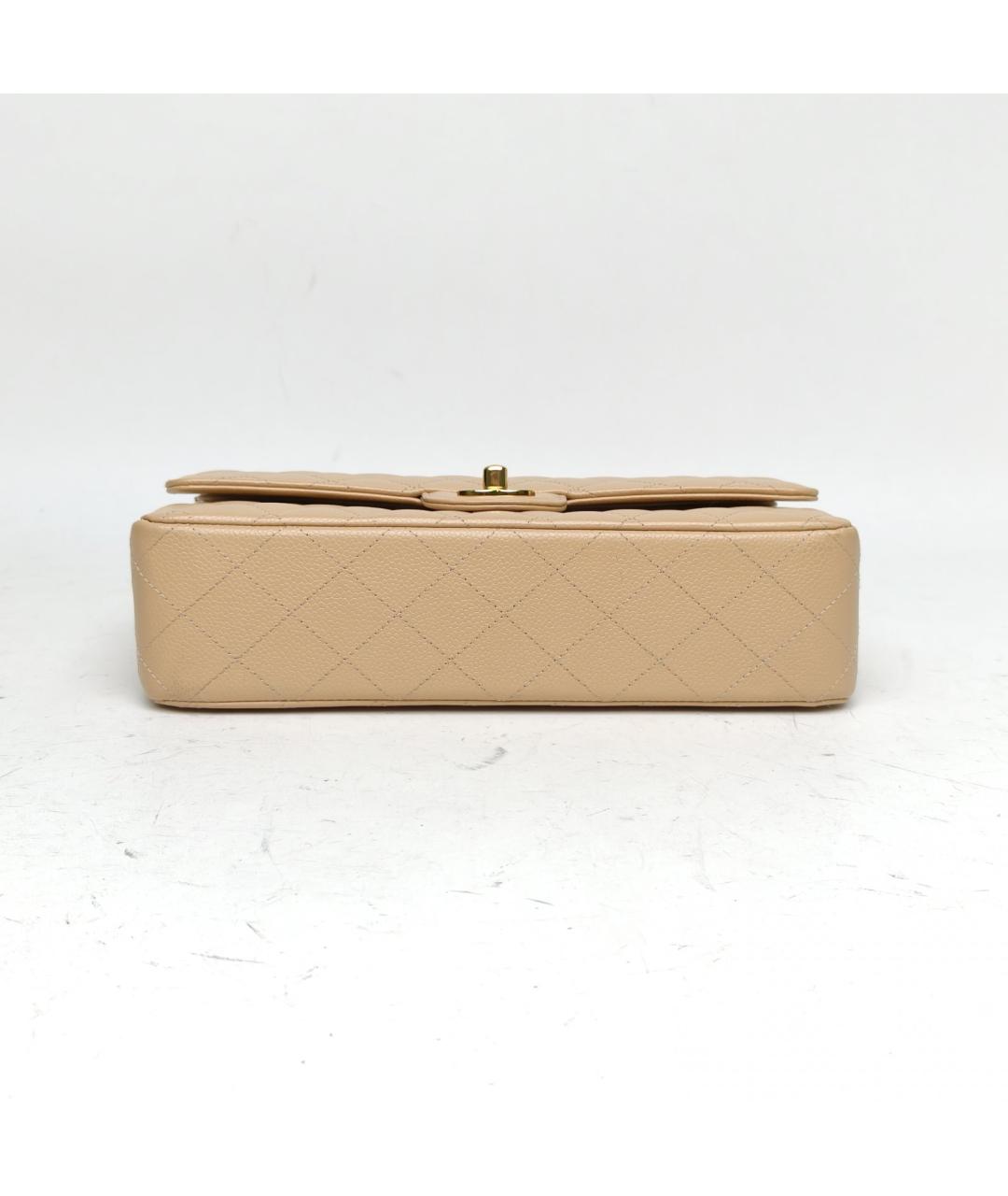 CHANEL Бежевая кожаная сумка через плечо, фото 6