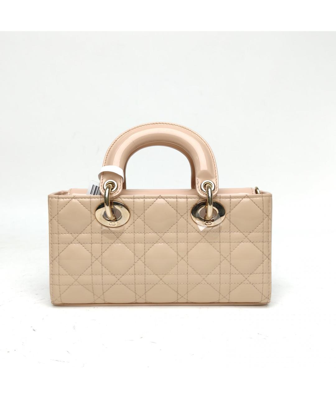 CHRISTIAN DIOR Бежевая сумка через плечо из лакированной кожи, фото 4