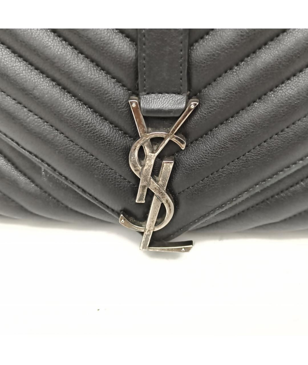 SAINT LAURENT Черная кожаная сумка через плечо, фото 8