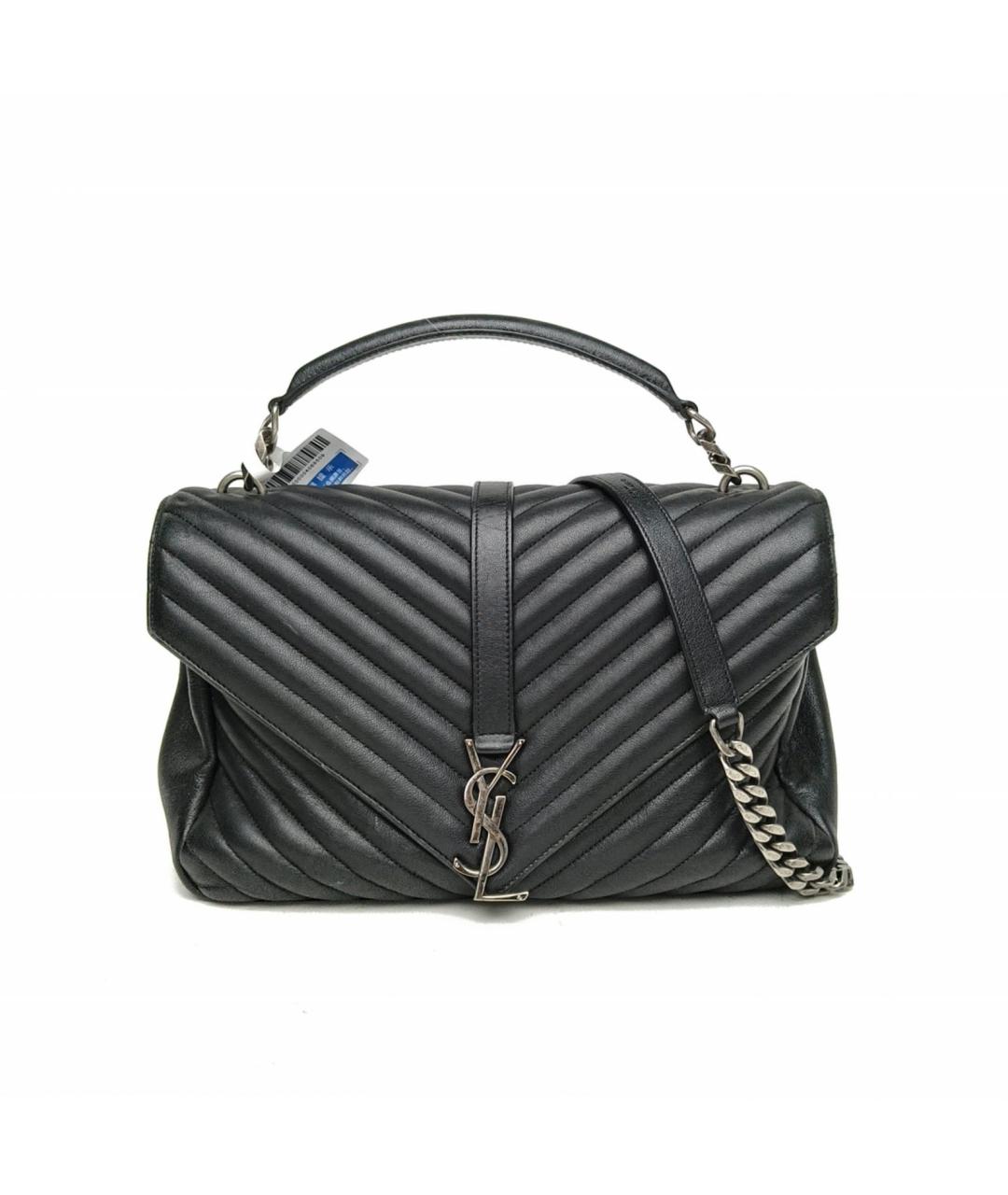 SAINT LAURENT Черная кожаная сумка через плечо, фото 2