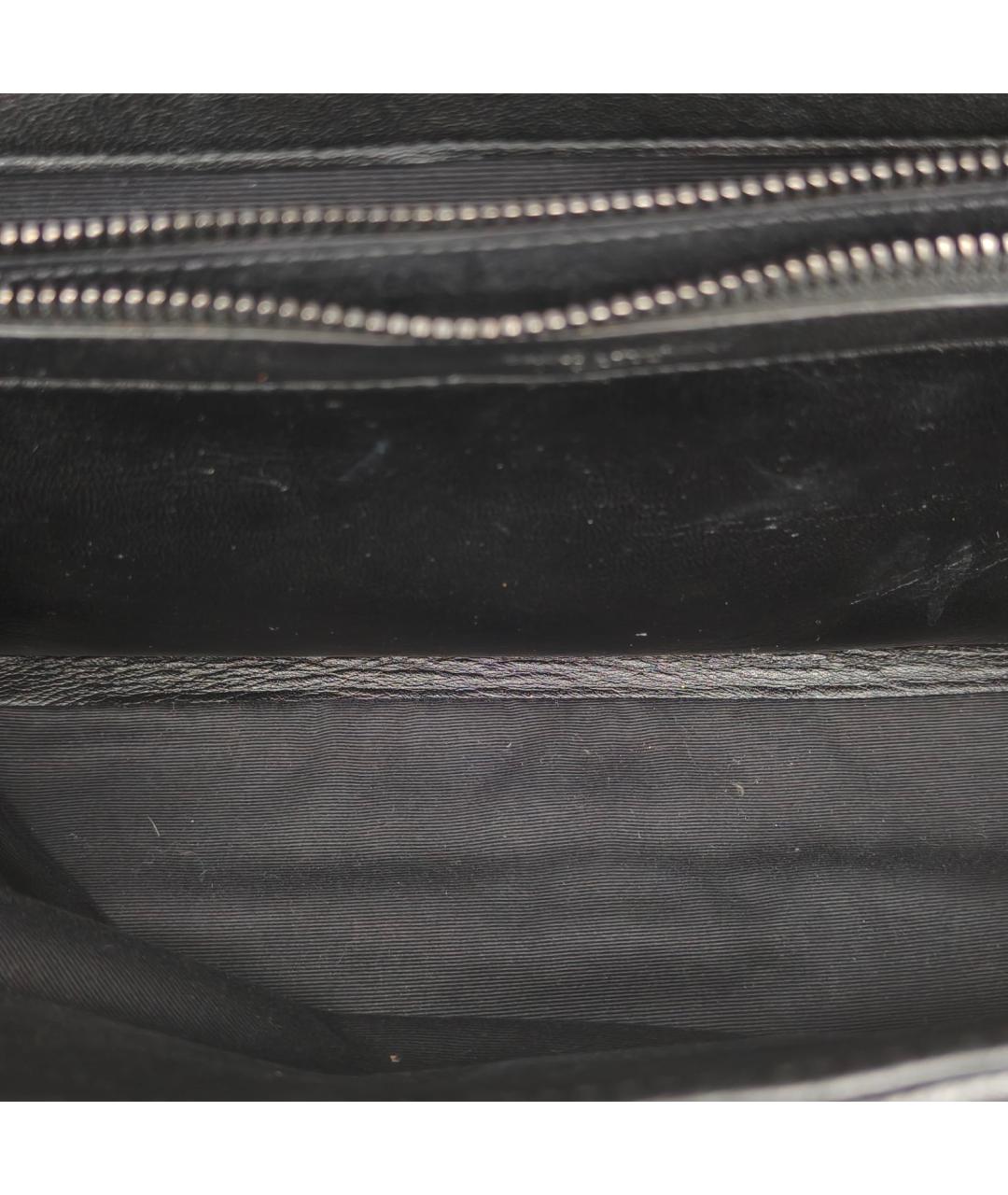 SAINT LAURENT Черная кожаная сумка через плечо, фото 7