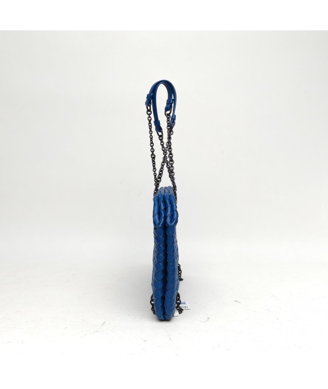 BOTTEGA VENETA Синяя кожаная сумка через плечо, фото 5