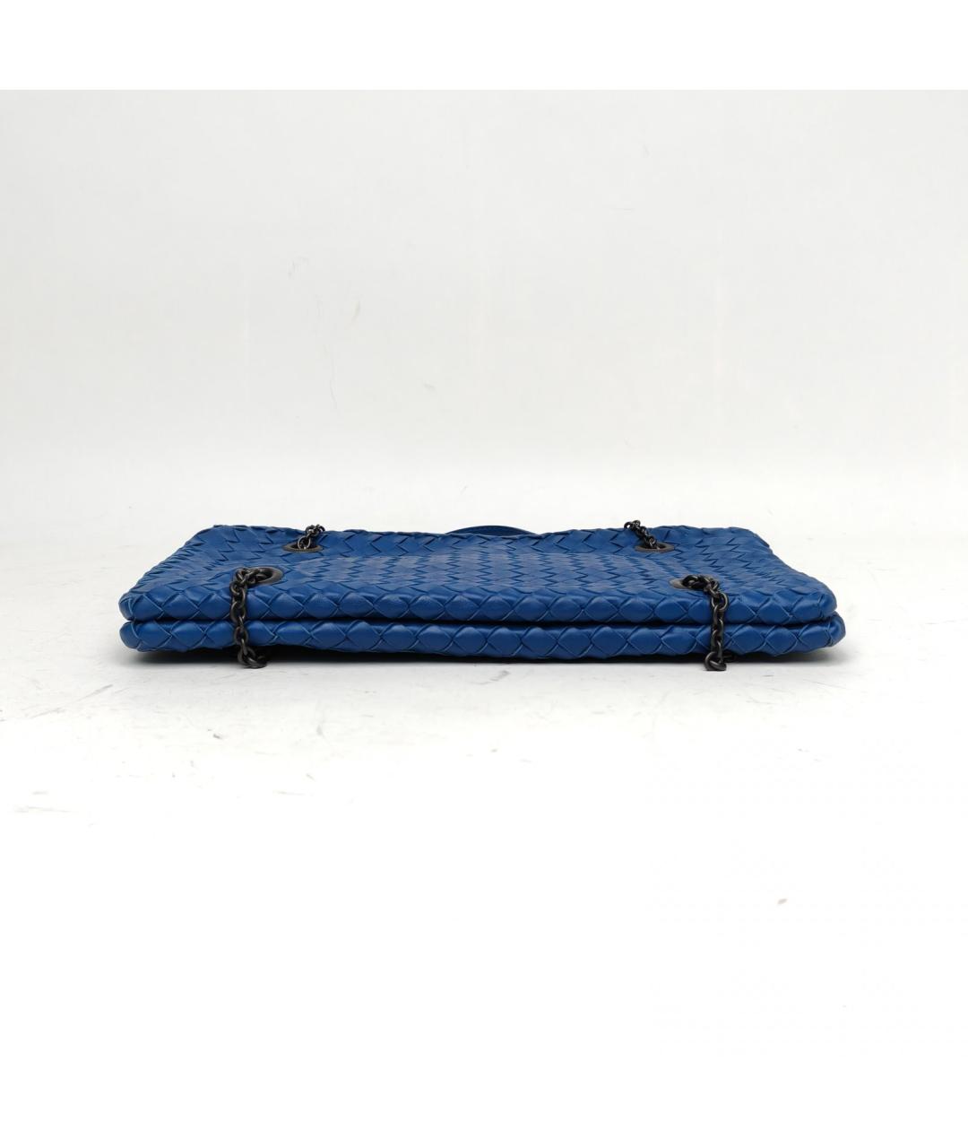 BOTTEGA VENETA Синяя кожаная сумка через плечо, фото 6