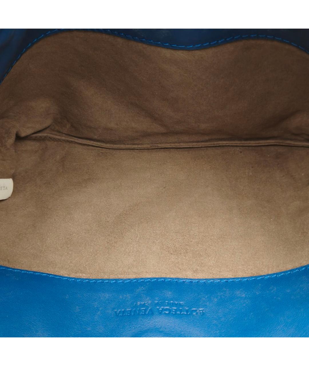 BOTTEGA VENETA Синяя кожаная сумка через плечо, фото 7