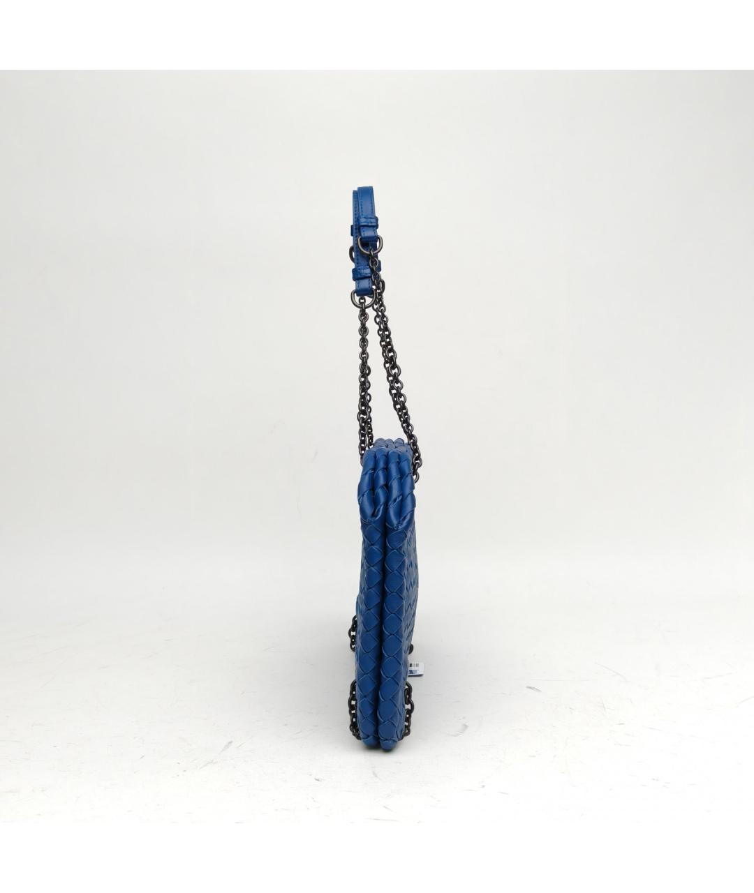 BOTTEGA VENETA Синяя кожаная сумка через плечо, фото 3