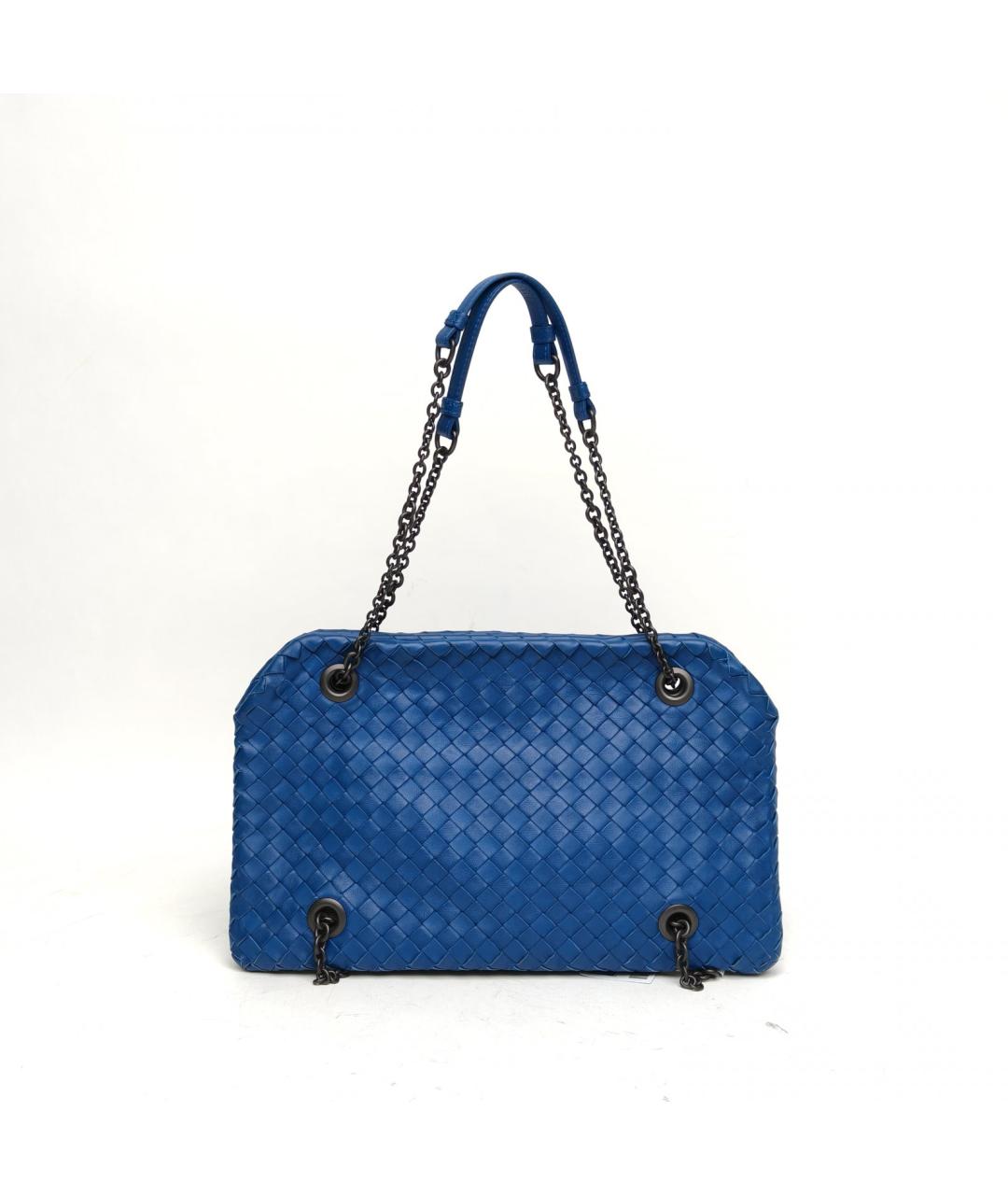 BOTTEGA VENETA Синяя кожаная сумка через плечо, фото 4