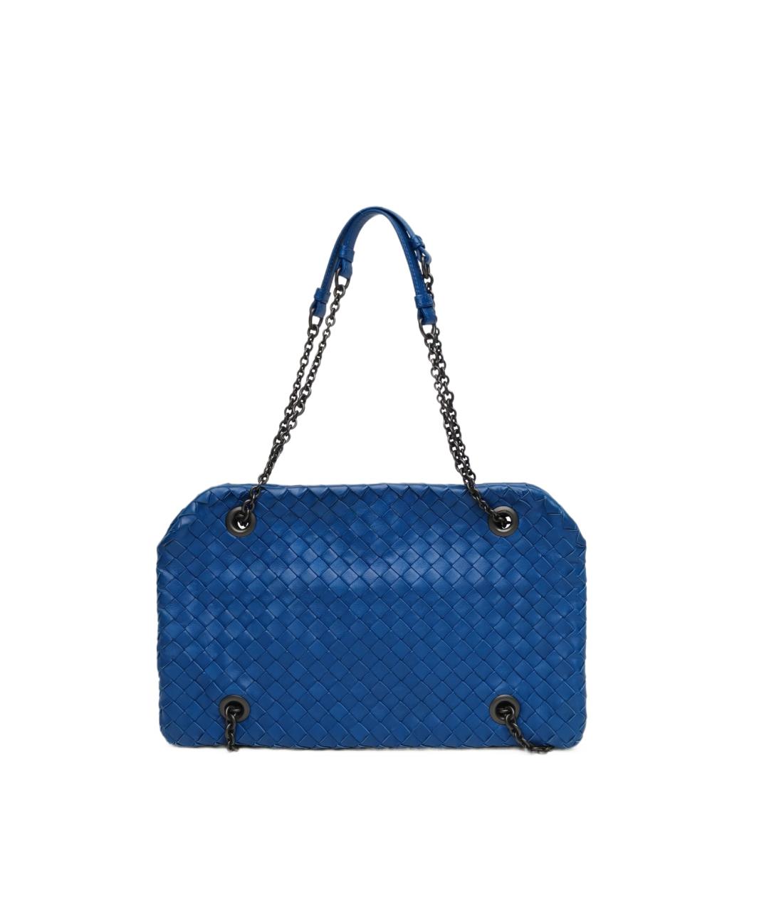 BOTTEGA VENETA Синяя кожаная сумка через плечо, фото 1