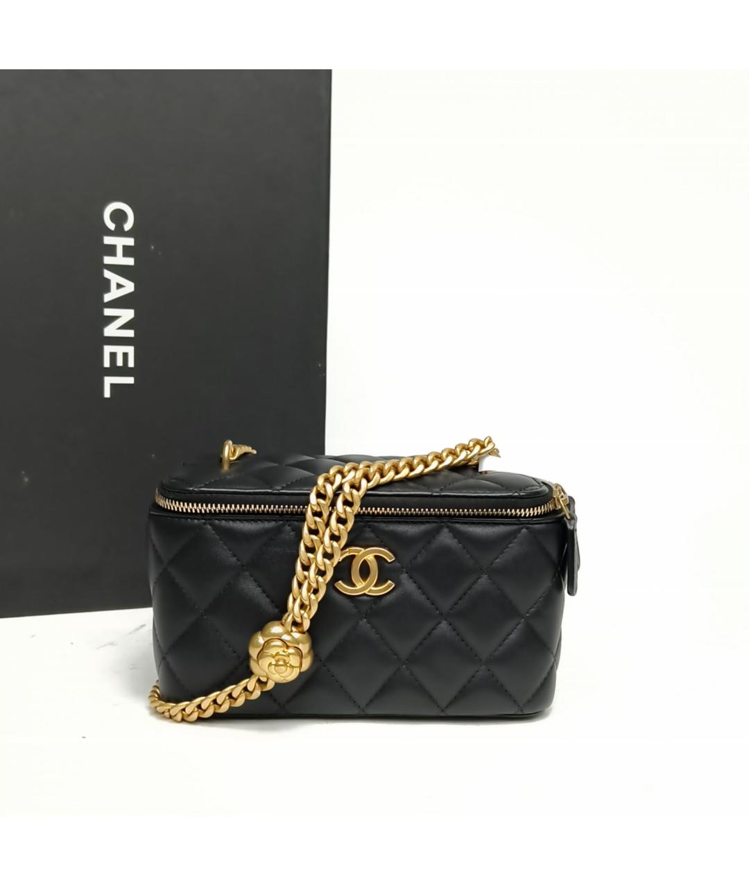 CHANEL Черная кожаная сумка через плечо, фото 9