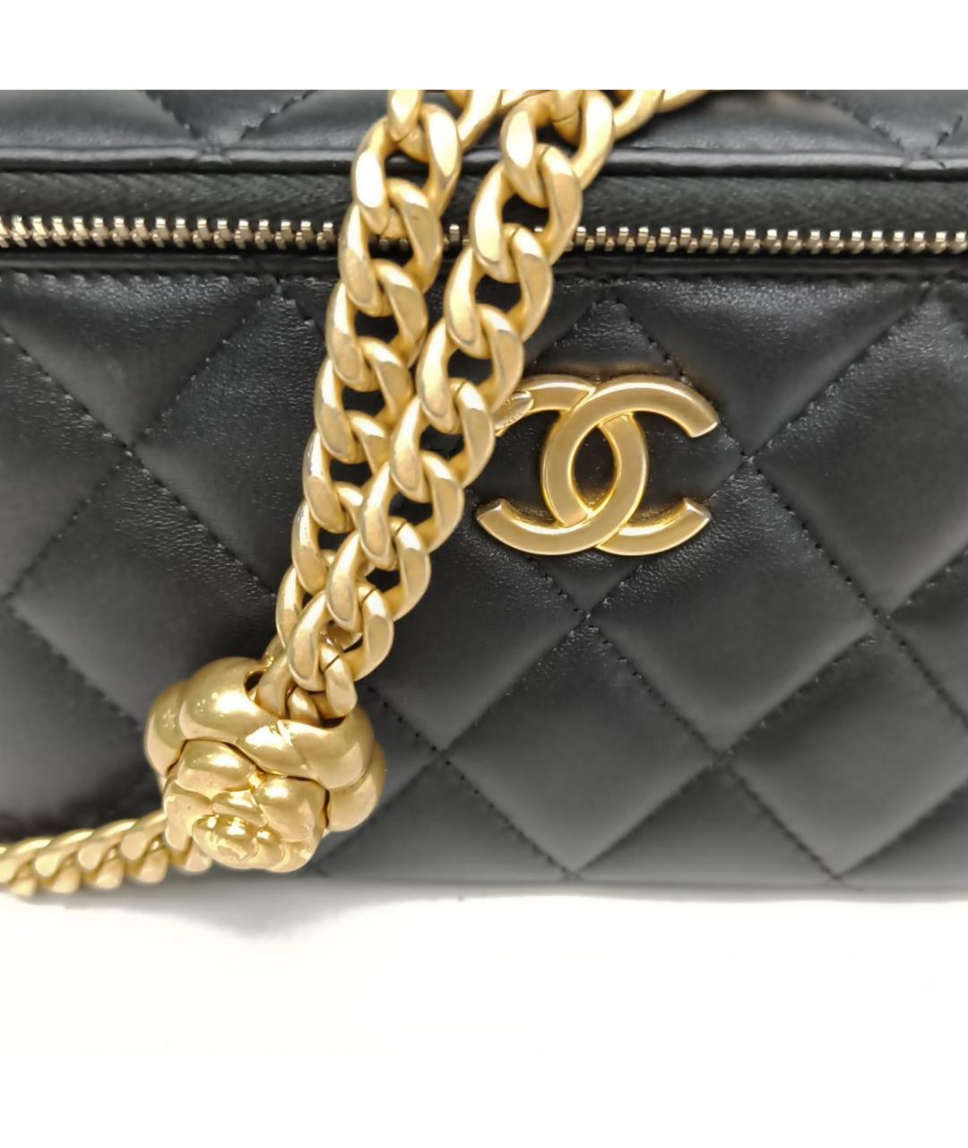 CHANEL Черная кожаная сумка через плечо, фото 7