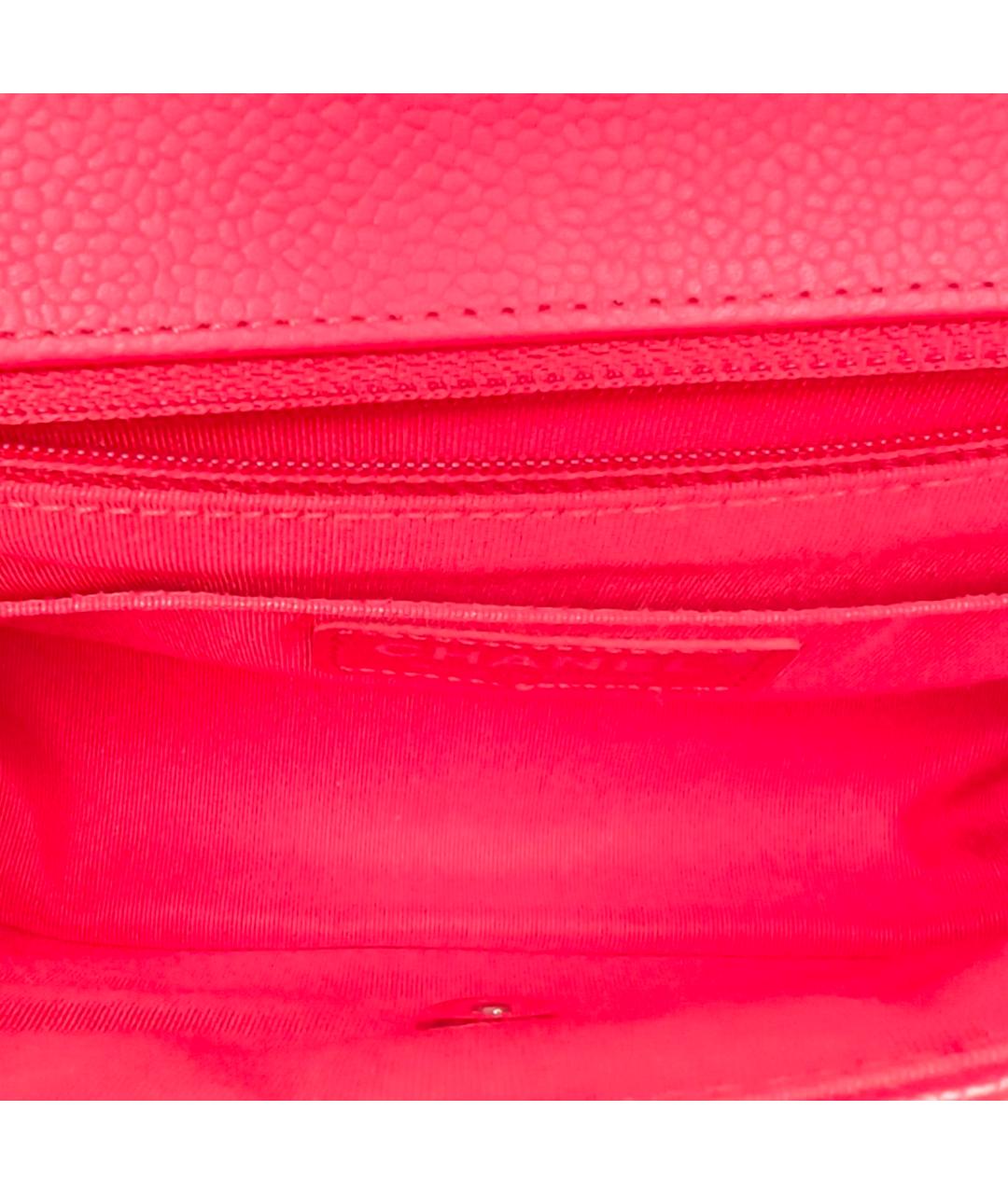 CHANEL Красная кожаная сумка через плечо, фото 7