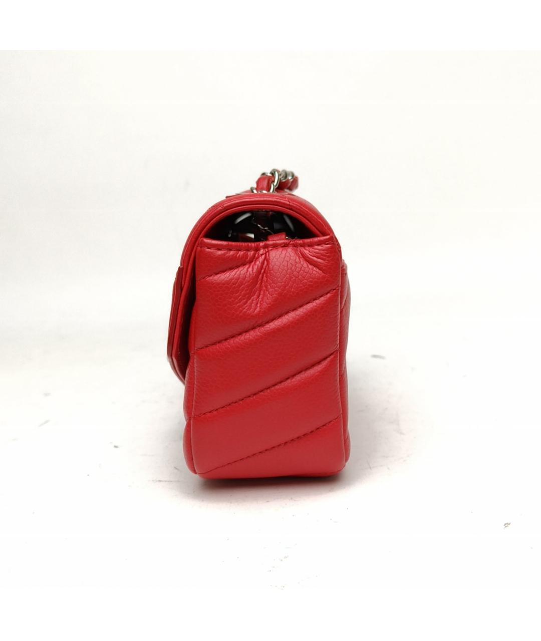 CHANEL Красная кожаная сумка через плечо, фото 3
