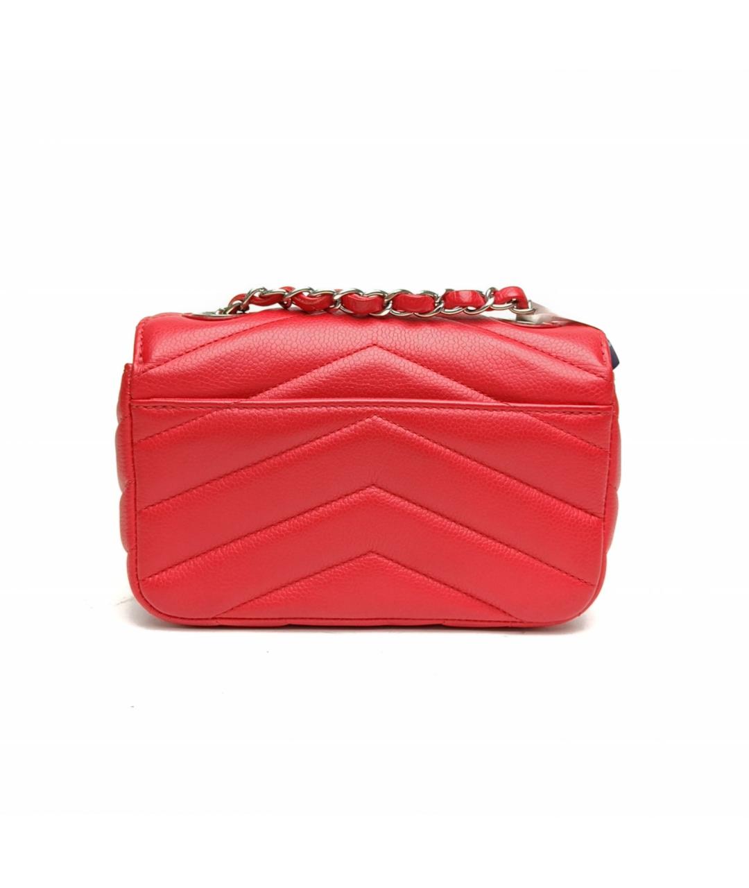 CHANEL Красная кожаная сумка через плечо, фото 4