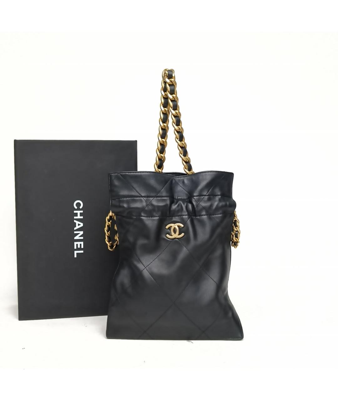 CHANEL Черная кожаная сумка через плечо, фото 9