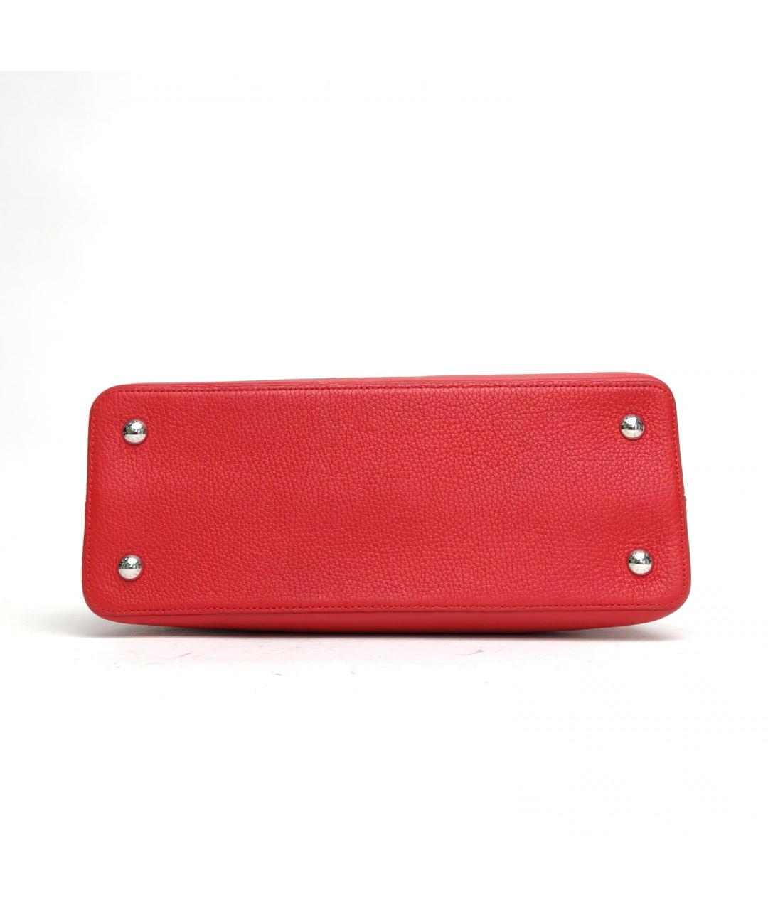 LOUIS VUITTON Красная кожаная сумка с короткими ручками, фото 5