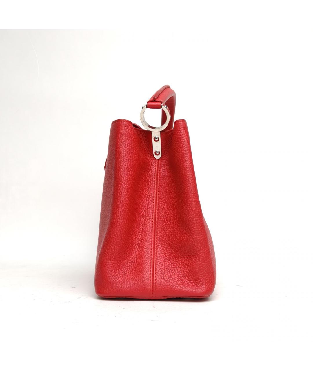 LOUIS VUITTON Красная кожаная сумка с короткими ручками, фото 4