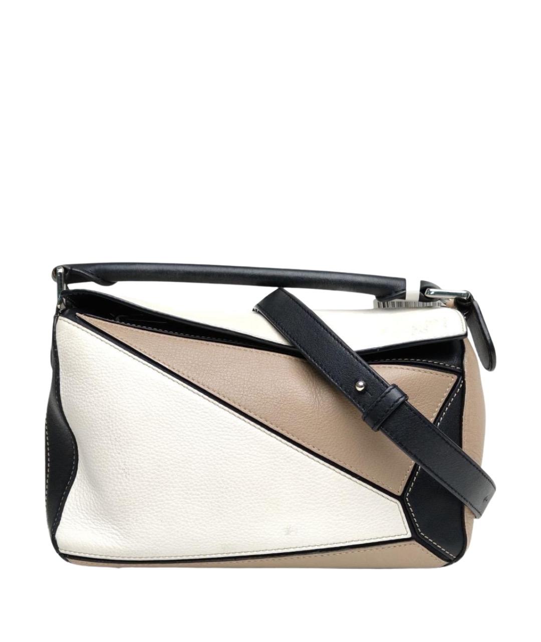 LOEWE Бежевая кожаная сумка с короткими ручками, фото 1