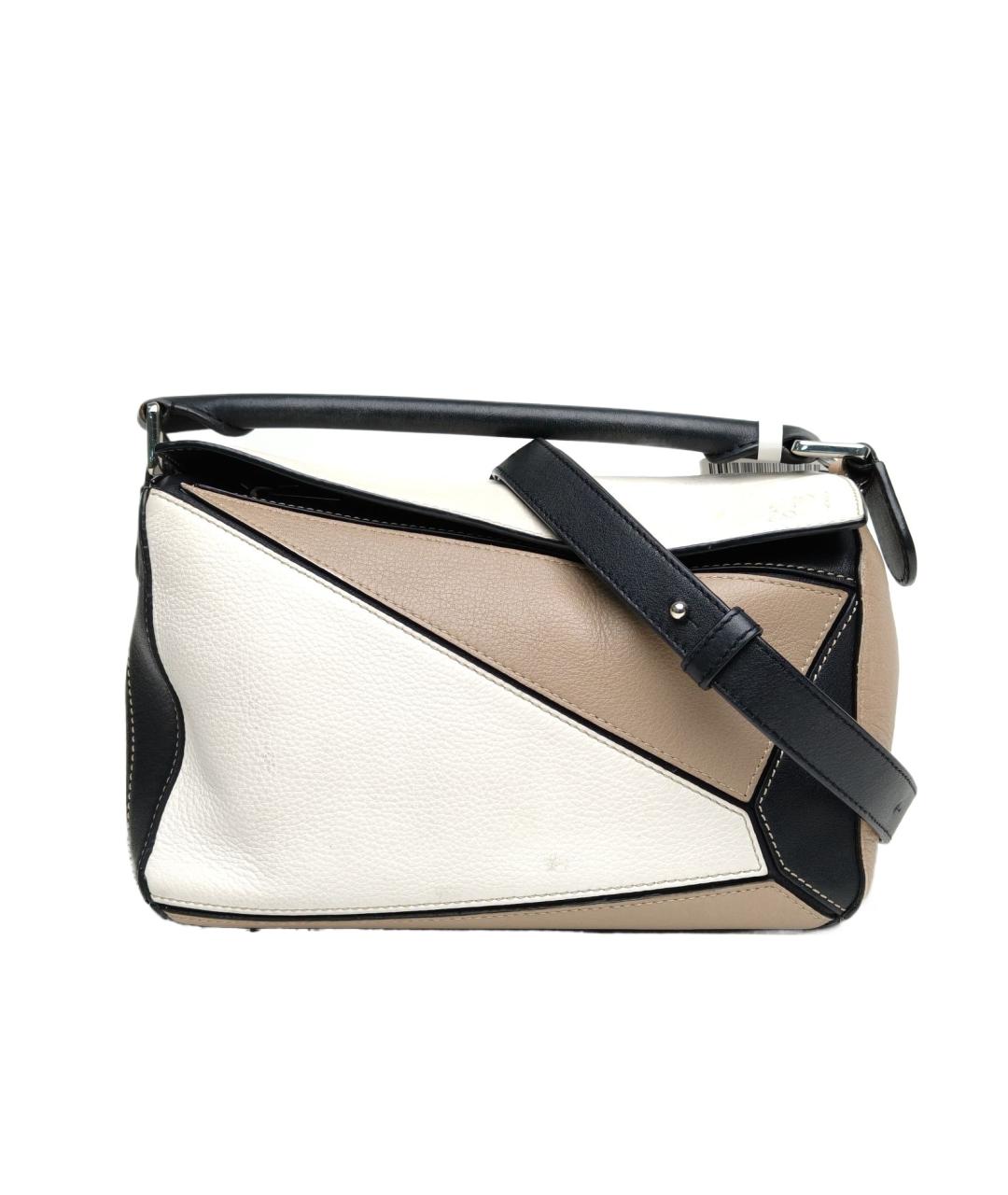 LOEWE Бежевая кожаная сумка с короткими ручками, фото 8