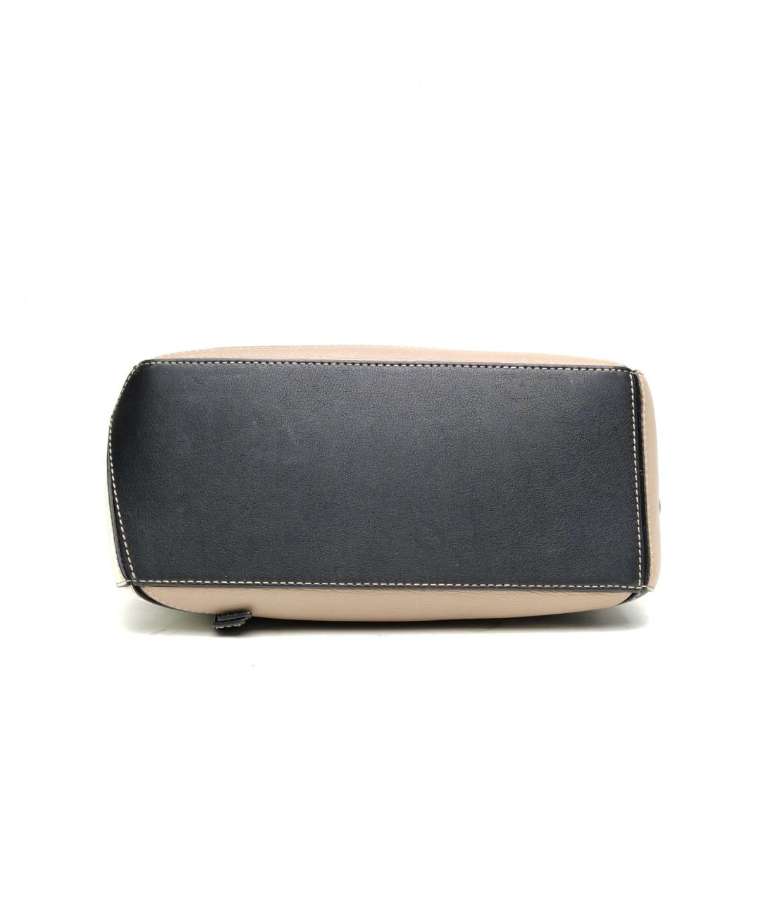 LOEWE Бежевая кожаная сумка с короткими ручками, фото 2