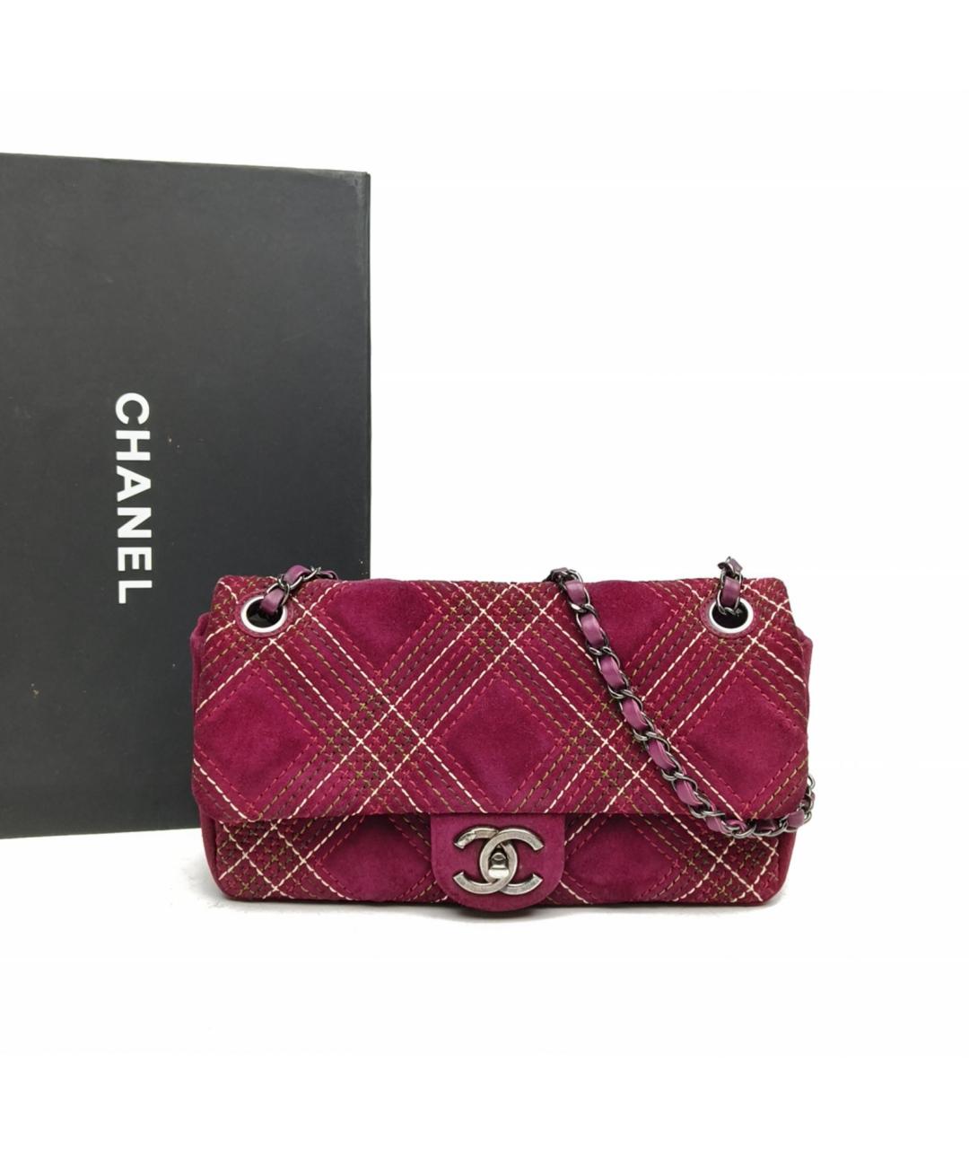 CHANEL Фиолетовая замшевая сумка через плечо, фото 9