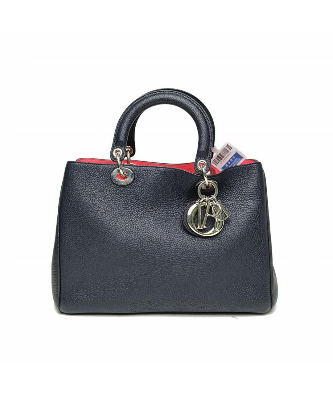 CHRISTIAN DIOR Синяя кожаная сумка с короткими ручками, фото 2