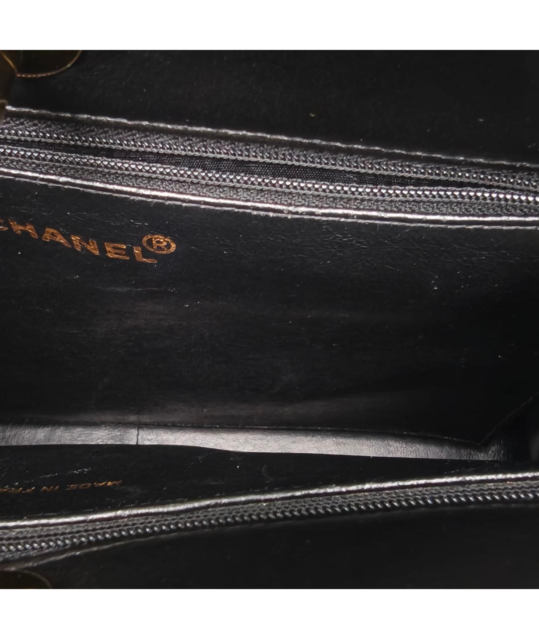 CHANEL Черная кожаная сумка тоут, фото 8