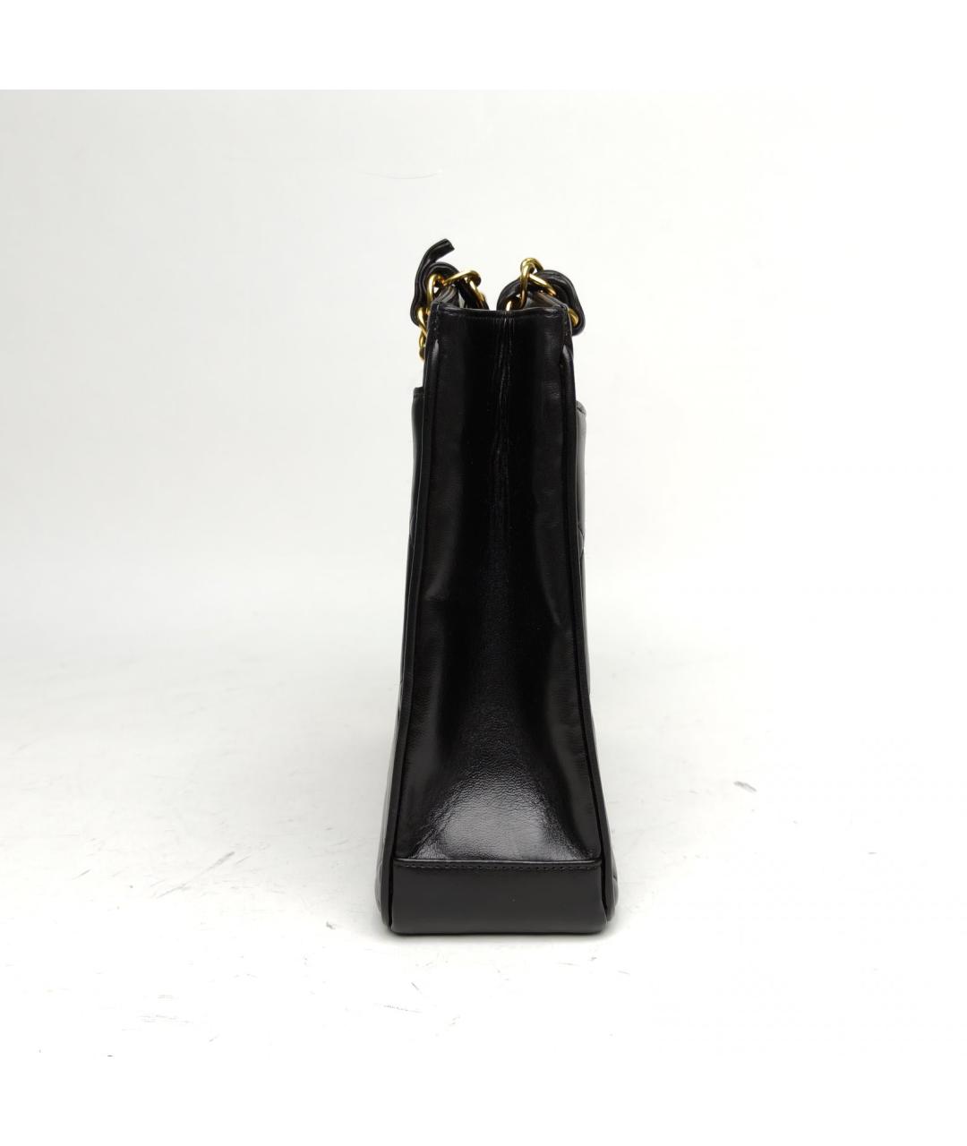 CHANEL Черная кожаная сумка тоут, фото 5