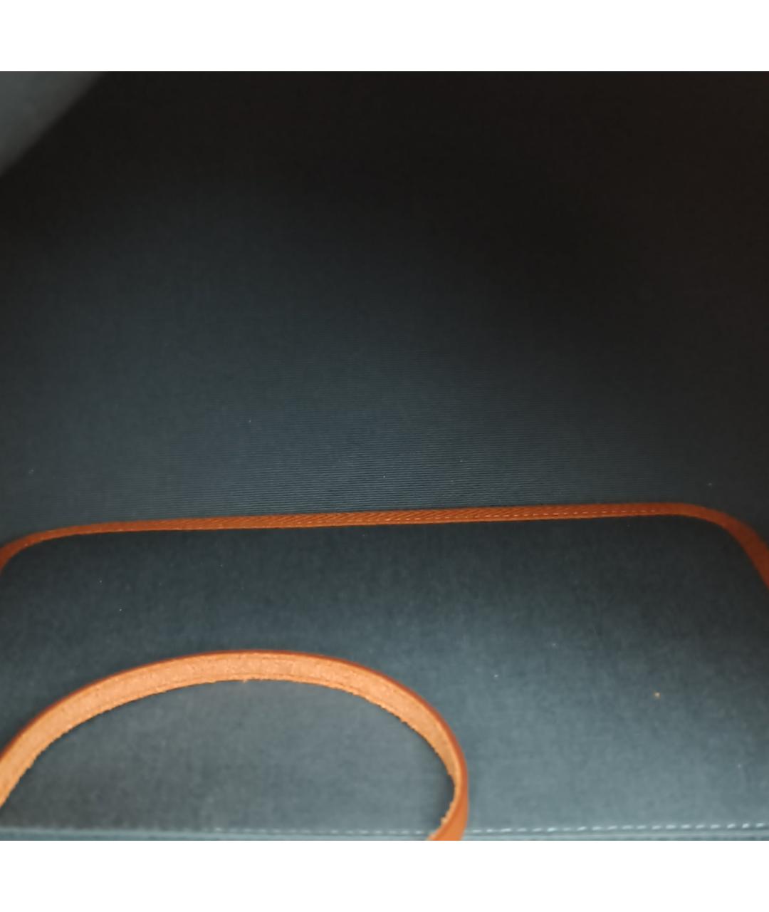 HERMES Синяя тканевая сумка с короткими ручками, фото 7