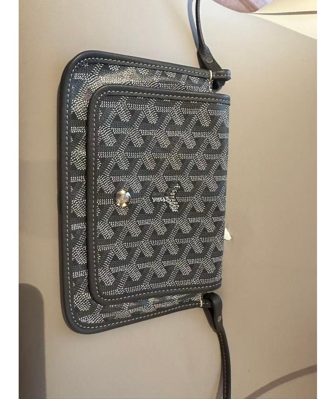 GOYARD Серая кожаная сумка через плечо, фото 9
