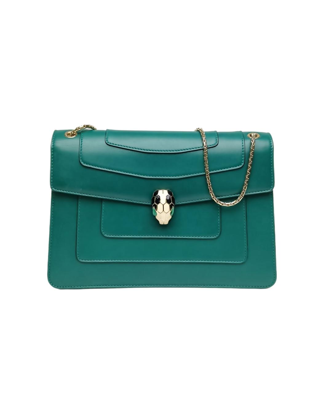 BVLGARI Зеленая кожаная сумка через плечо, фото 10