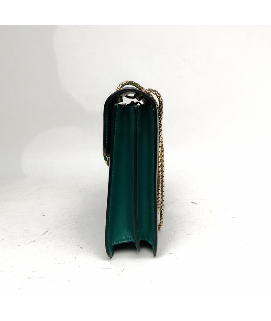 BVLGARI Зеленая кожаная сумка через плечо, фото 3