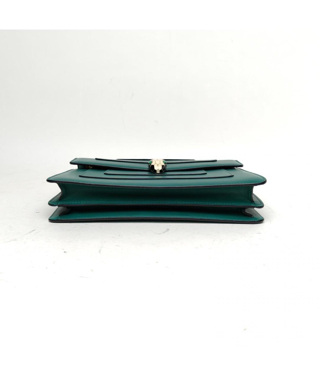 BVLGARI Зеленая кожаная сумка через плечо, фото 6