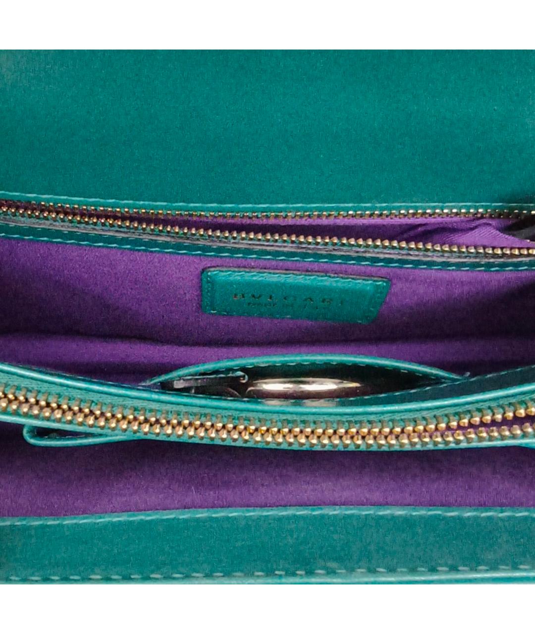 BVLGARI Зеленая кожаная сумка через плечо, фото 8