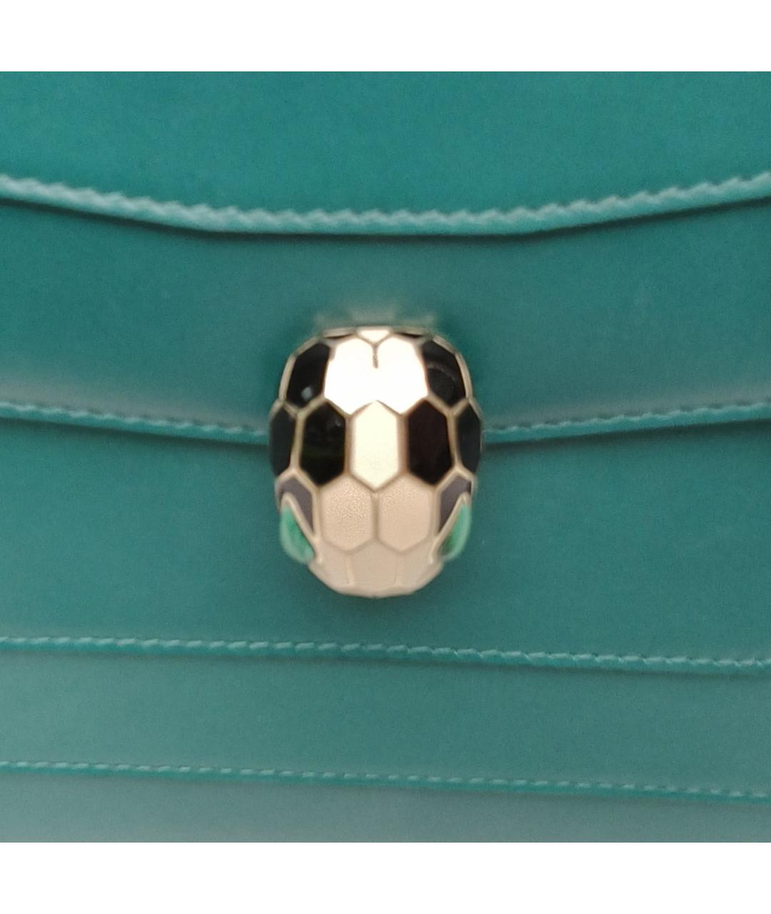 BVLGARI Зеленая кожаная сумка через плечо, фото 7
