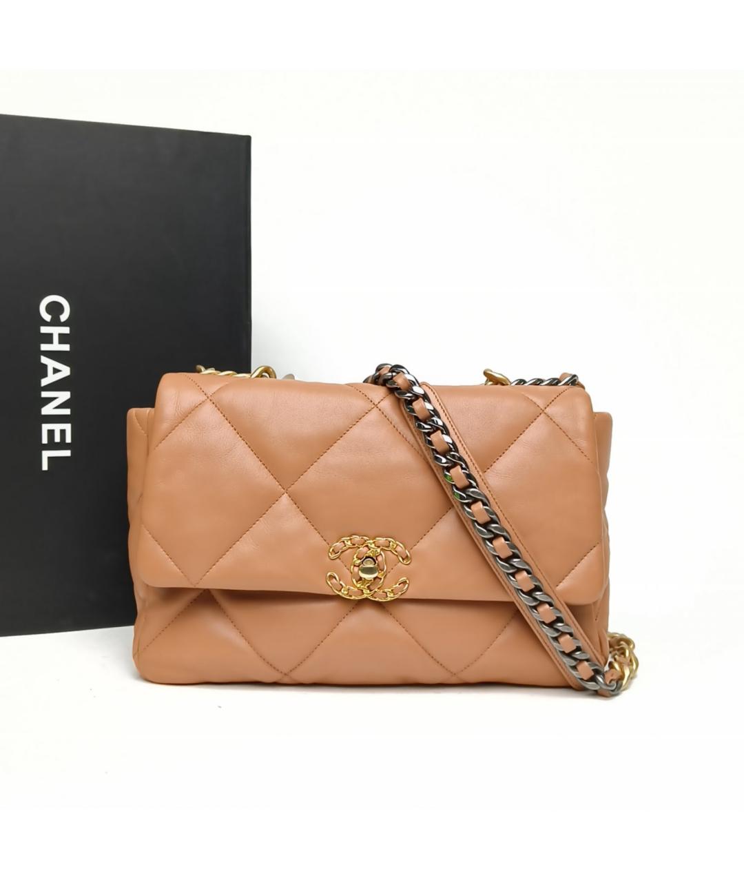 CHANEL Коричневая кожаная сумка через плечо, фото 9