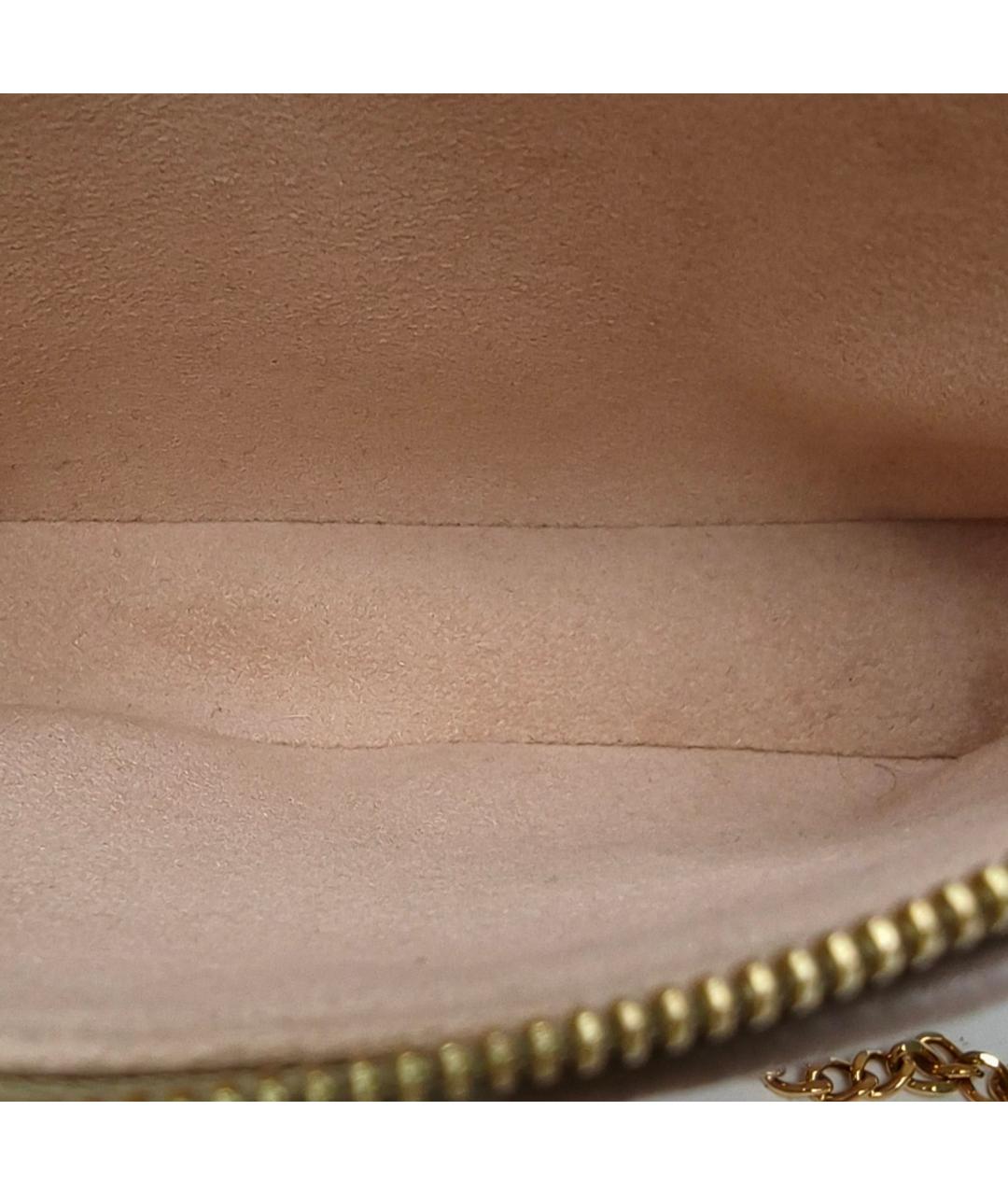 LOUIS VUITTON Бежевая кожаная сумка через плечо, фото 7