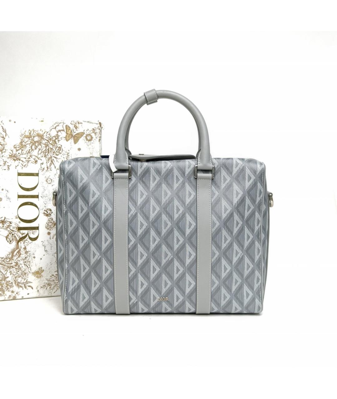 CHRISTIAN DIOR Серая кожаная сумка через плечо, фото 9